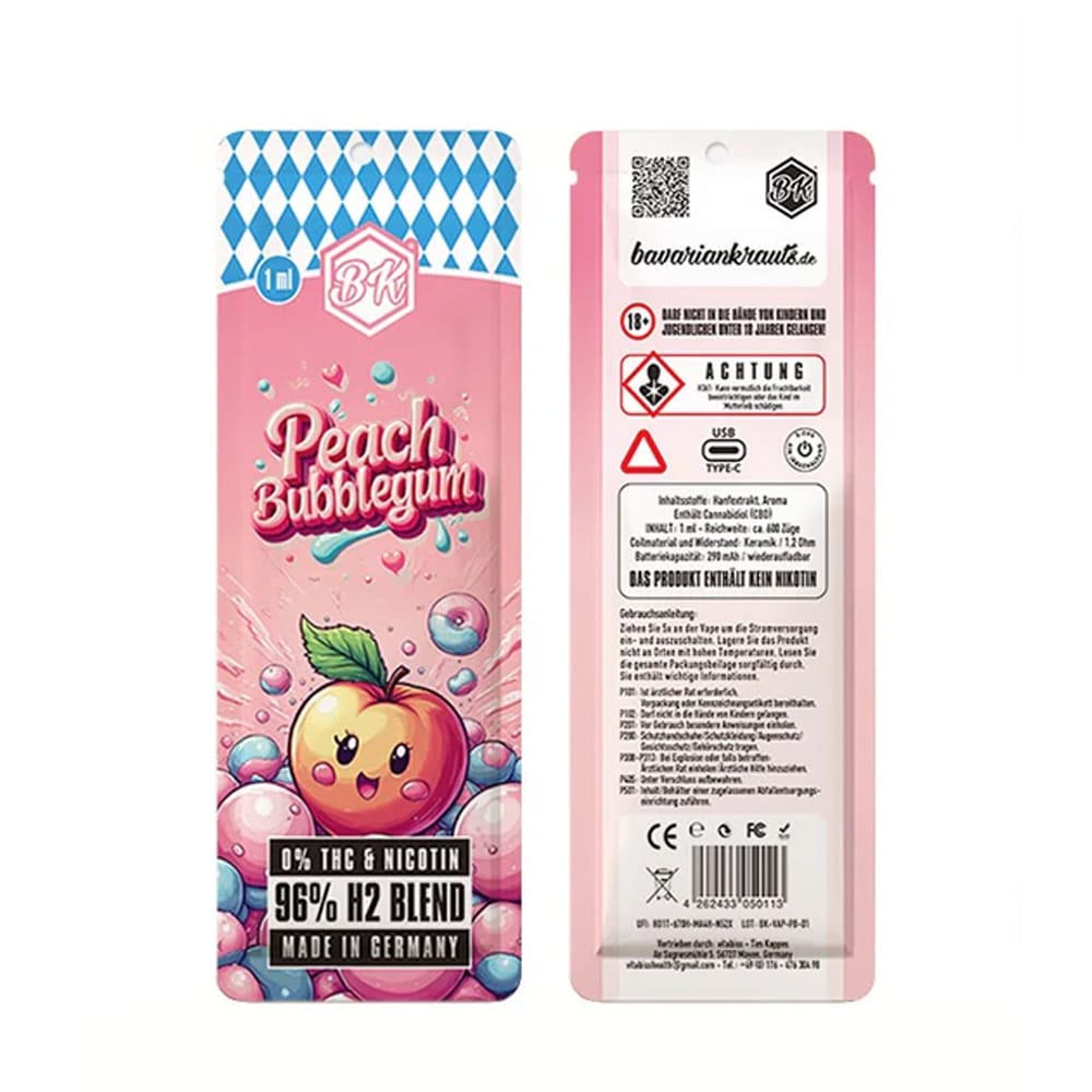 H2 Vape Bavarian Krauts Peach Bubblegum