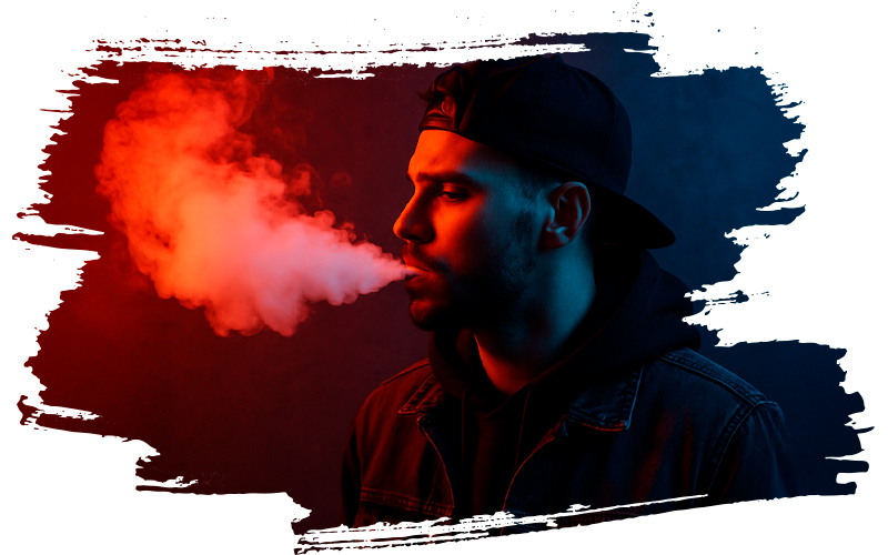 Junge Mann dampft H3 Superior Vapes