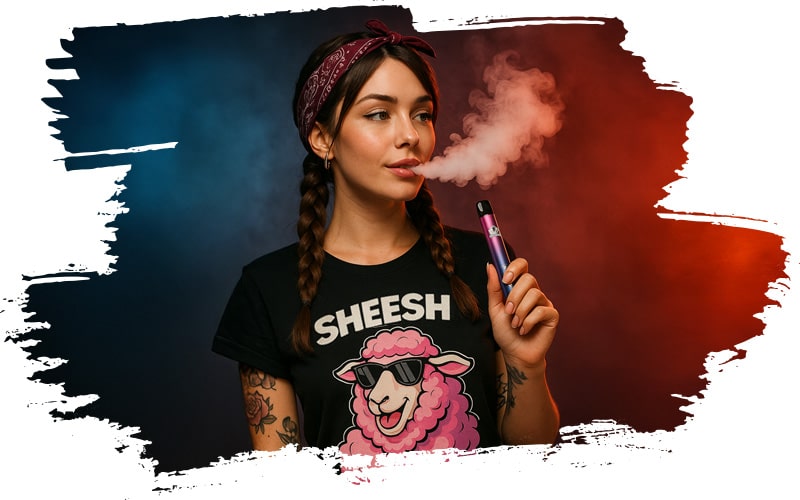 Frau mit Bandana genießt ihren SHEESH Signature Pod